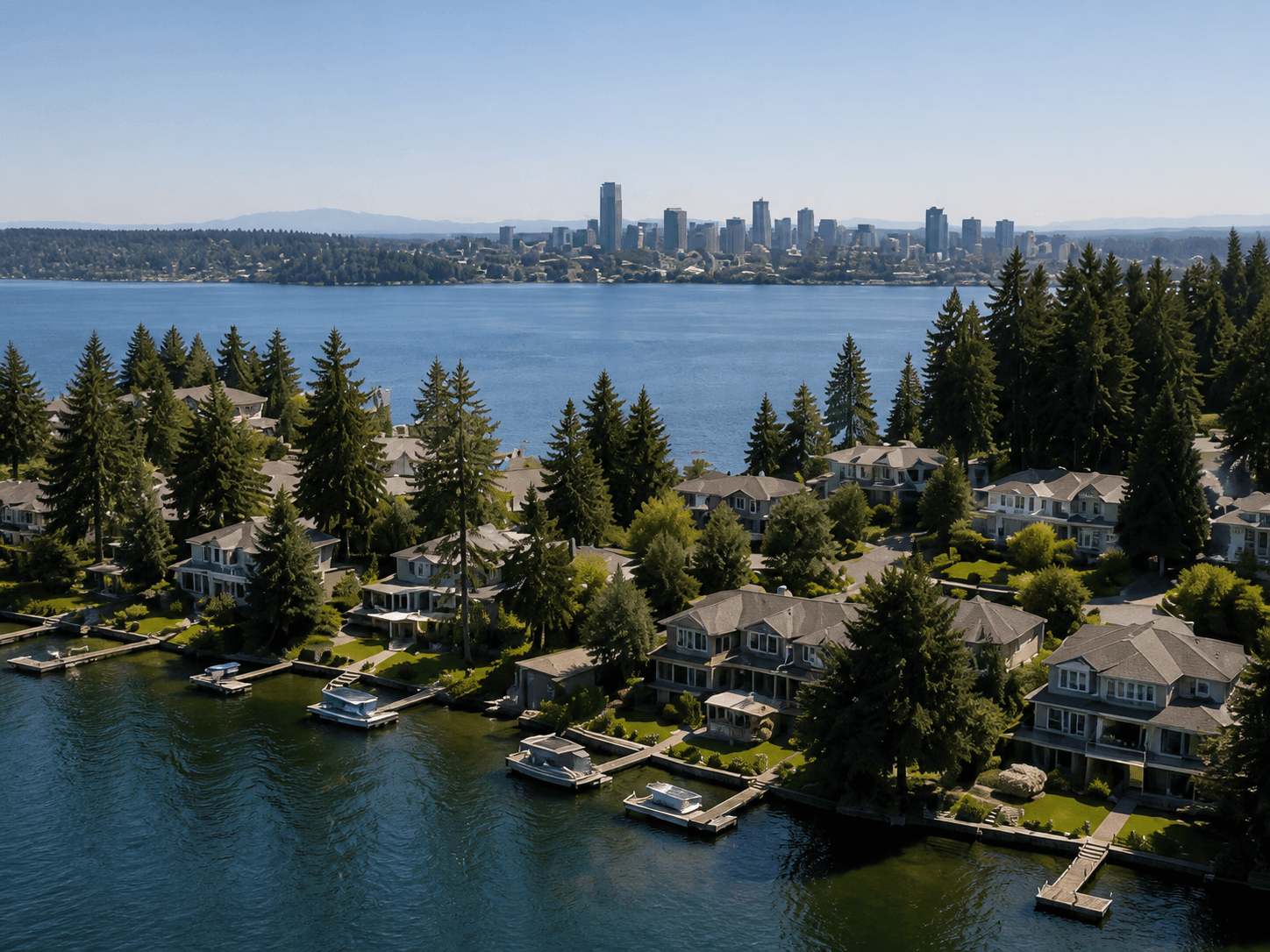 Eastside neighborhoods beside Lake Washington